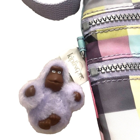 Kipling Pastel Color Block Squares Crossbody Bag; 3 compartments; Adjustable - Picture 5 of 5